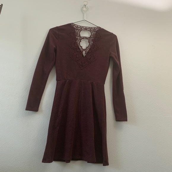 Candie’s burgundy dress with lace back Super cute! - Picture 2 of 7